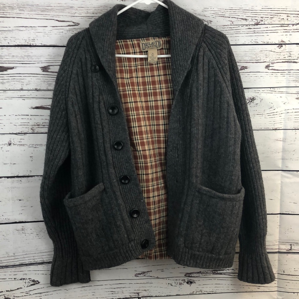 Duluth Trading Co Merino Wool Alpaca Blend Sweater Jacket